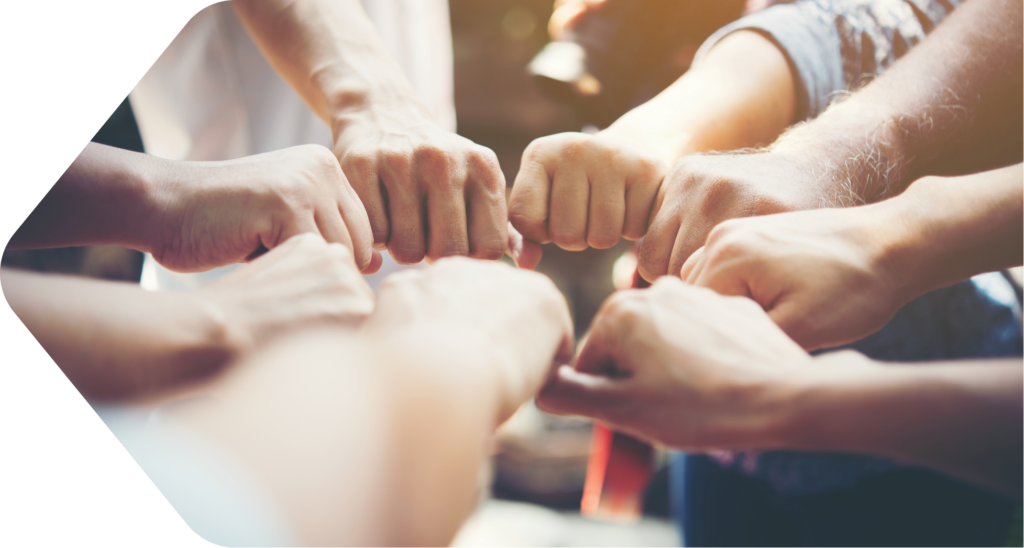 Bild alle Hände helfen zusammen