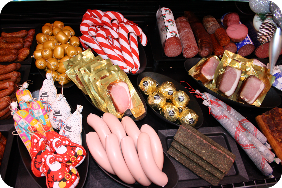 Weihnachtstheke Präsentation auf PricoPlex-Schalen
